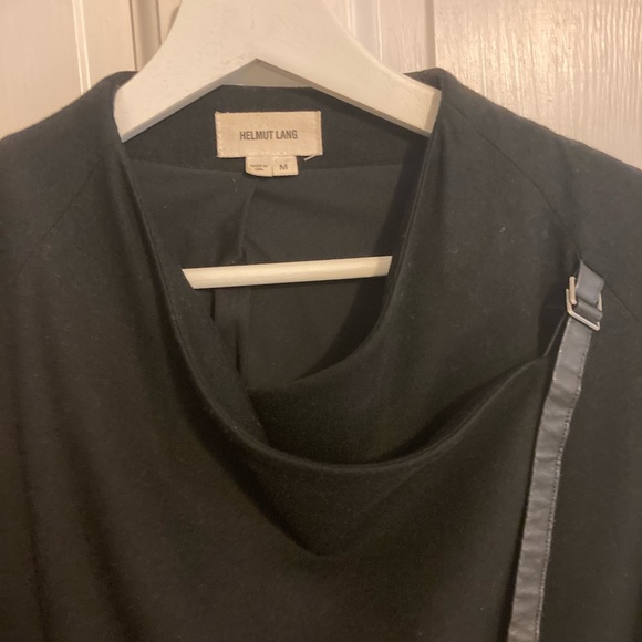 Helmet Lang Black Wool Draped Jacket W/ Buckle Design EUC - Picture 4 of 5